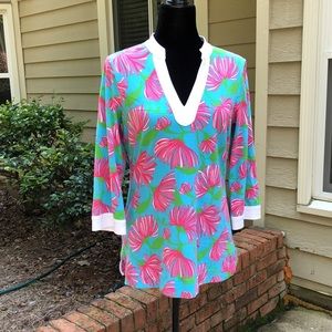 Lilly Pulitzer Turquoise Kissue Joy Tunic